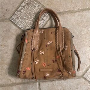 Lucky Brand Tan Leather mini Satchel with Structured Handles